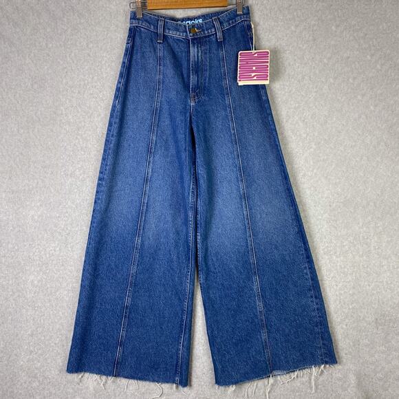 Mother Jeans Women's Size 27 Snacks The Lunch Line Sneak Fray in Yummy Wide Leg - Picture 2 of 12